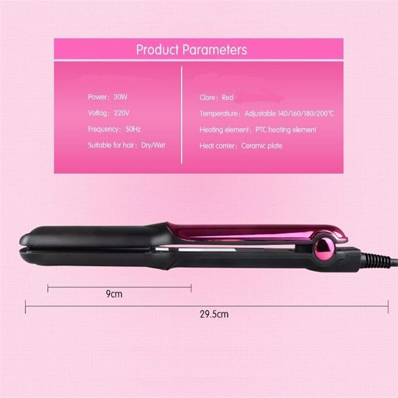 Electric 220v Anion Hair Straightener Flat Iron Fringe Curler Straightening Ceramic Coating Straighter Wand Styler