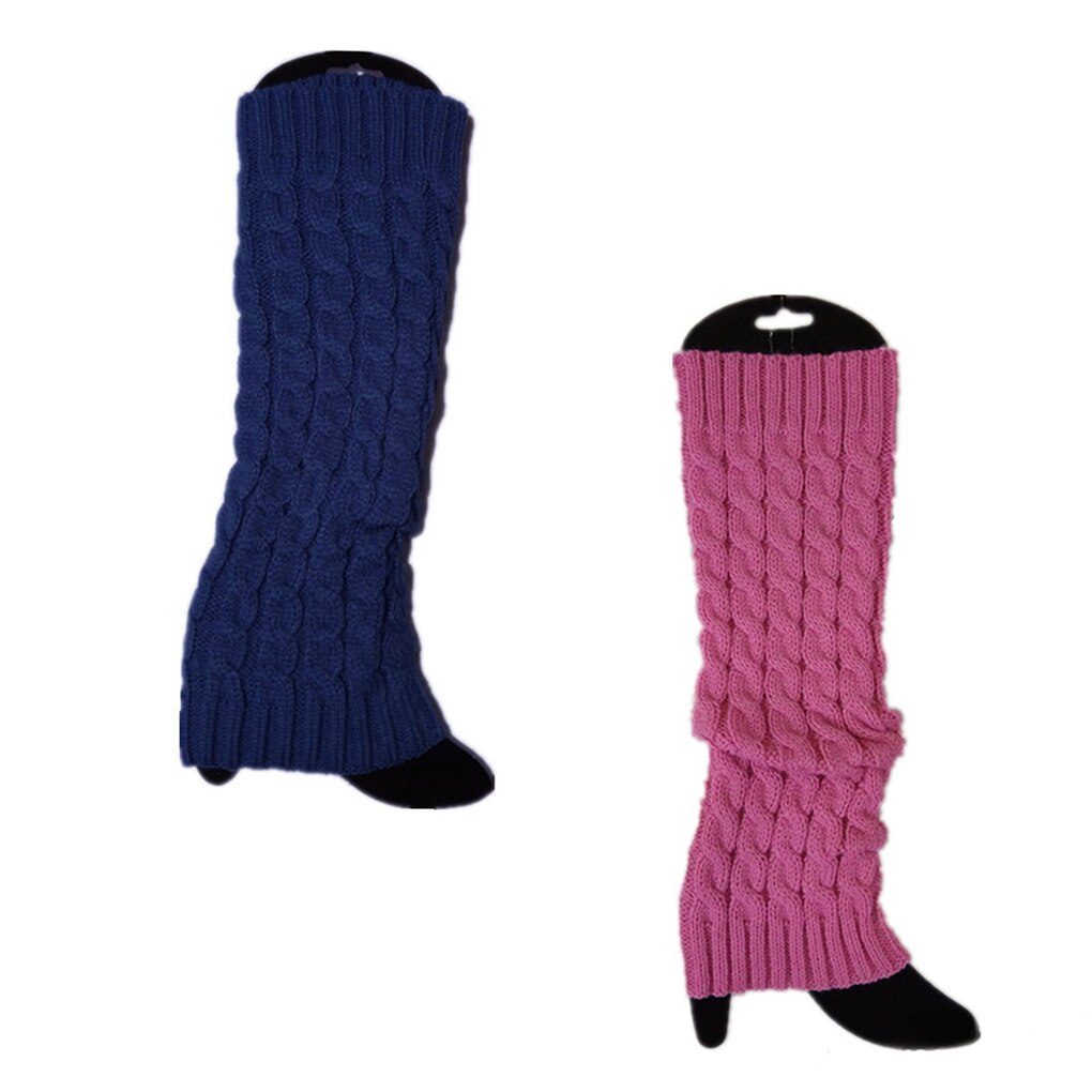 Femmes dame genou chaussettes hautes tricot Crochet hiver plus Leggings gants couverture de botte