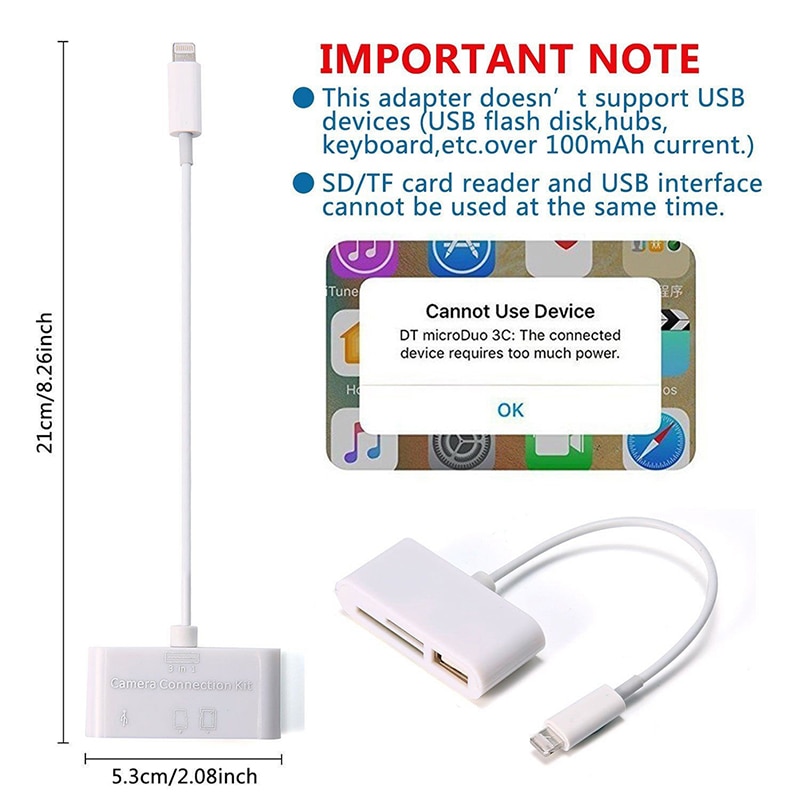 1pc 3 in 1 kaartlezer voor tablet ipad 4 mini ios 11 micro sd sd mmc tf kaartlezer usb otg kabel adapter camera aansluiting
