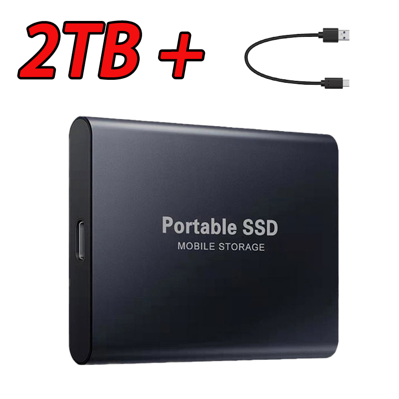 Ekstern ssd bærbar solid state-drev 1tb 4tb ultrahurtig harddisk til bærbar mac pc stationær data backup lagring disk: Hvid