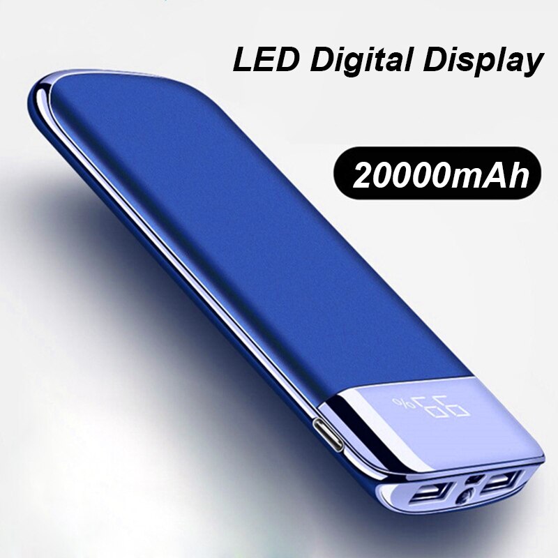 Led Display 20000Mah Externe Batterij Power Bank Dubbele Usb Uitgang Mode Powerbank Voor Iphone Samsung Huawei Smart Telefoon