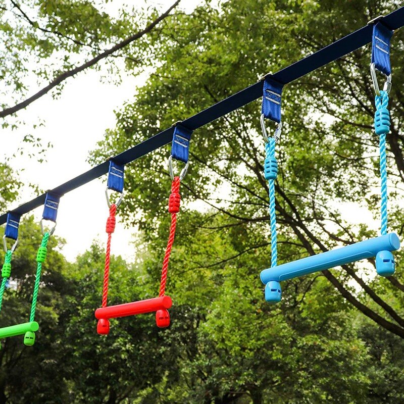Kinderschommel binnen en buiten schommelringen schommelstok -3 stuks blauw, rood en groen pak