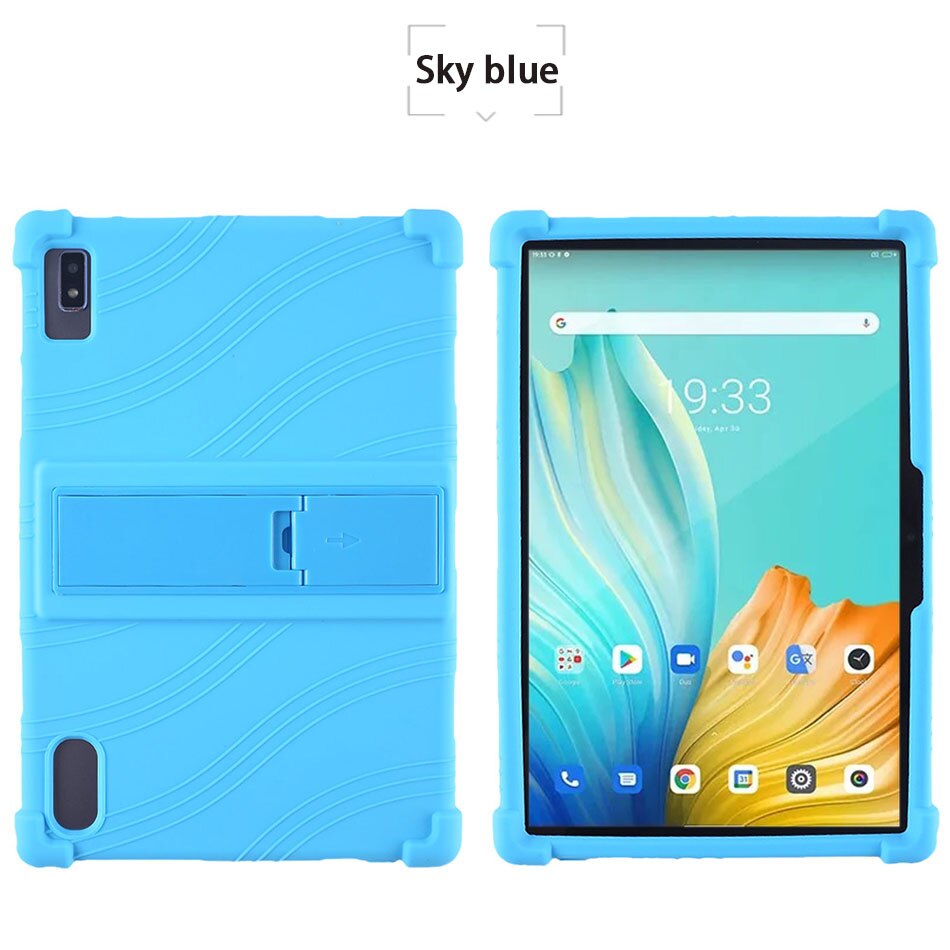 Szoxby Voor Soft Silicon Case Alcatel 1T 3T Stand Verstelbare Tablet Cover Alcatel 3T 10 beschermen Shell Terug Protective: 天空蓝