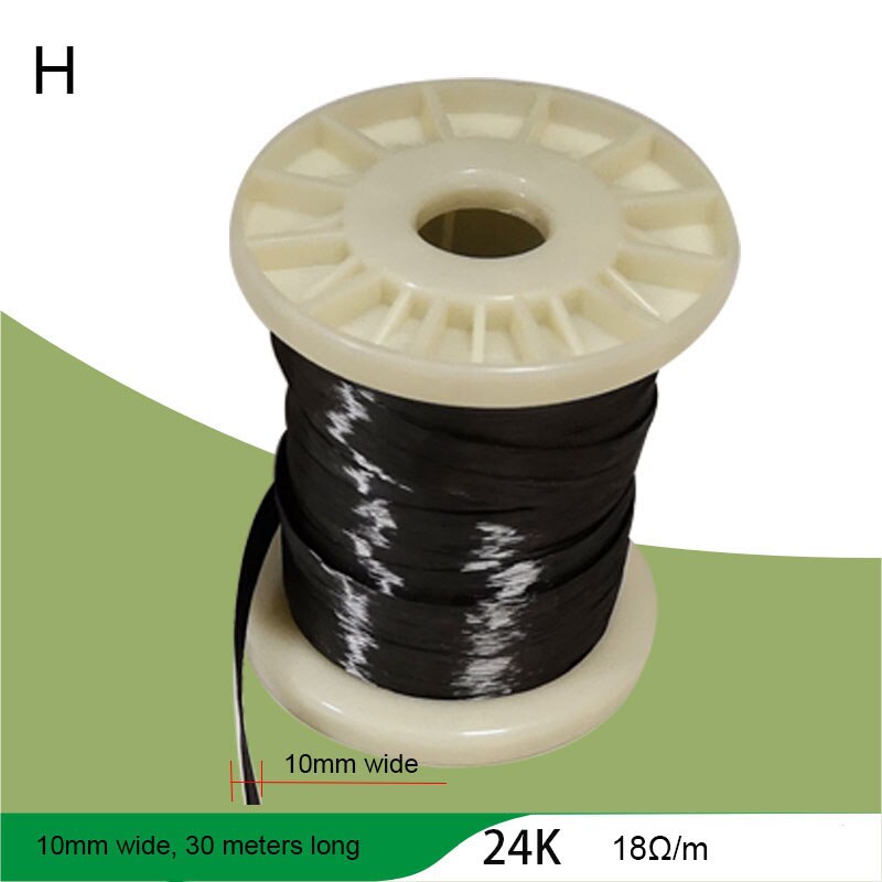 Carbon Fiber Wire High Temperature Resistance Conductive And Tensile Resistance 3K6K12K24K Conductive Heating Wre: H10mm X30 meters