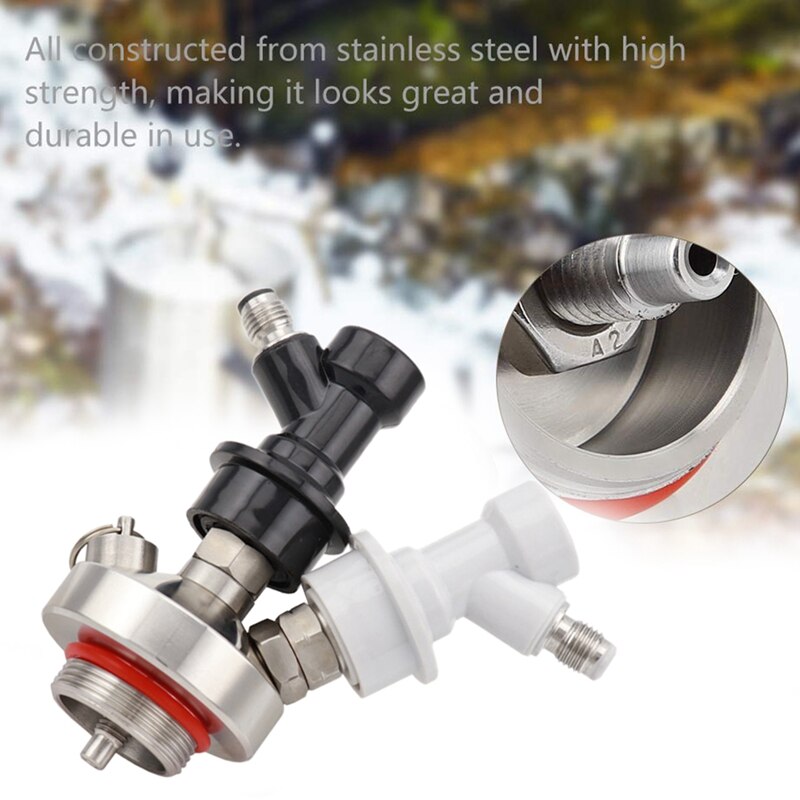 Mini barril dispensador de barril de acero inoxidable 304, lanza con bloqueo de bola y manguera de 50cm para elaboración de cerveza casera de 2L/3,6l/5L/10L