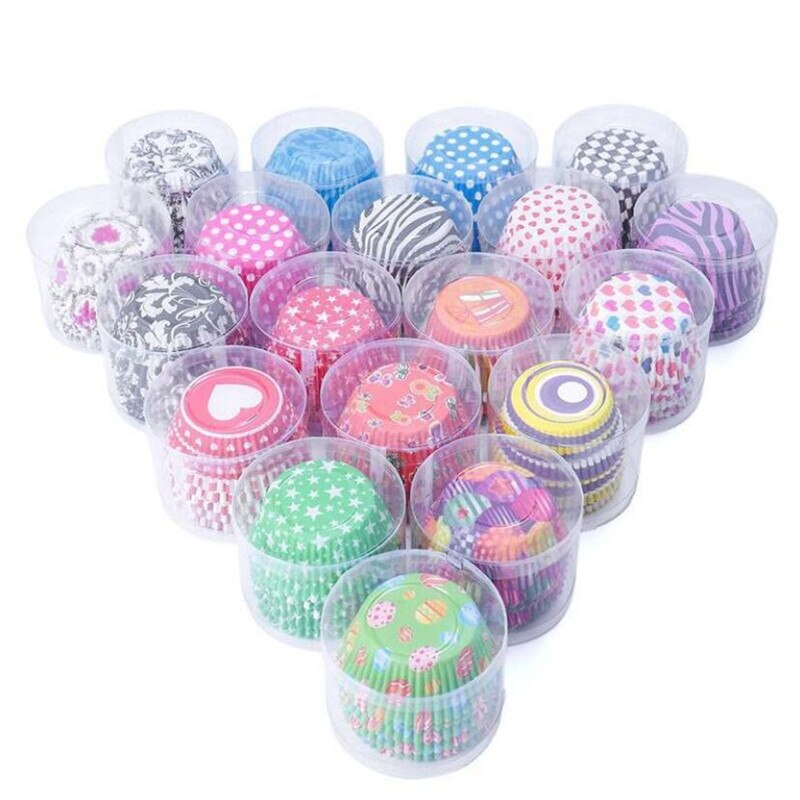 100Stck Regenbogen Cupcake Papier Liner Muffin Fällen Tasse Kuchen Deckel Backblech Küche Zubehör Gebäck Dekoration Werkzeuge