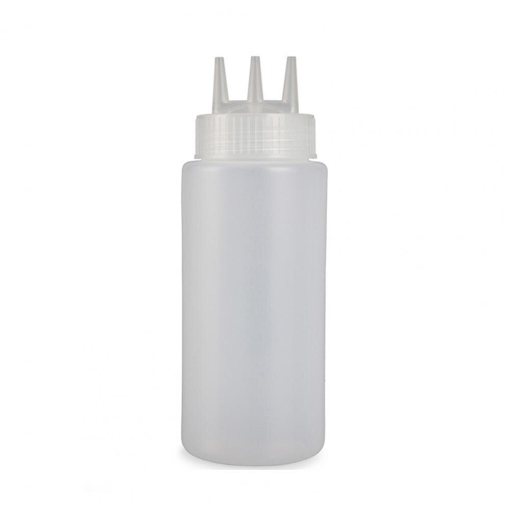 Bouteille de compression de chocolat avec capuchon en plastique gâteau décoration outil pain cuisson Dessert Condiment distributeur bouteille pour Dessert maison: White 2