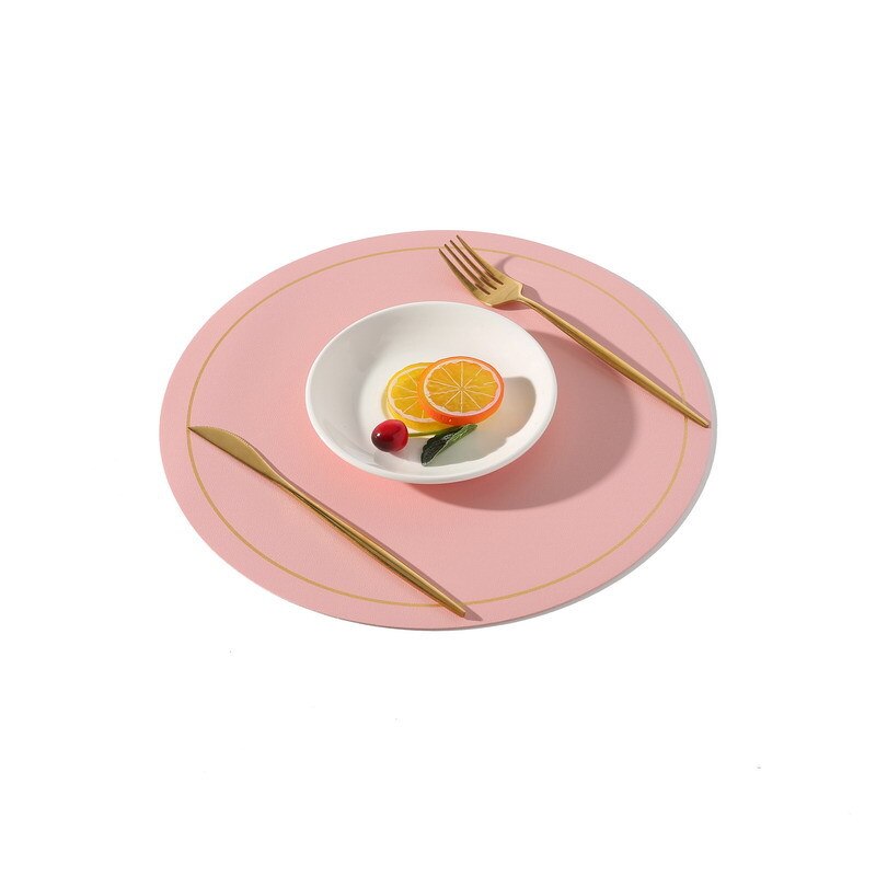 Ronde Grote Dubbelzijdige Lederen Tafel Mat Waterdicht En Olie-Proof Huishoudelijke Isolatie Placemat Pvc Hotel Placemats Voor tafel