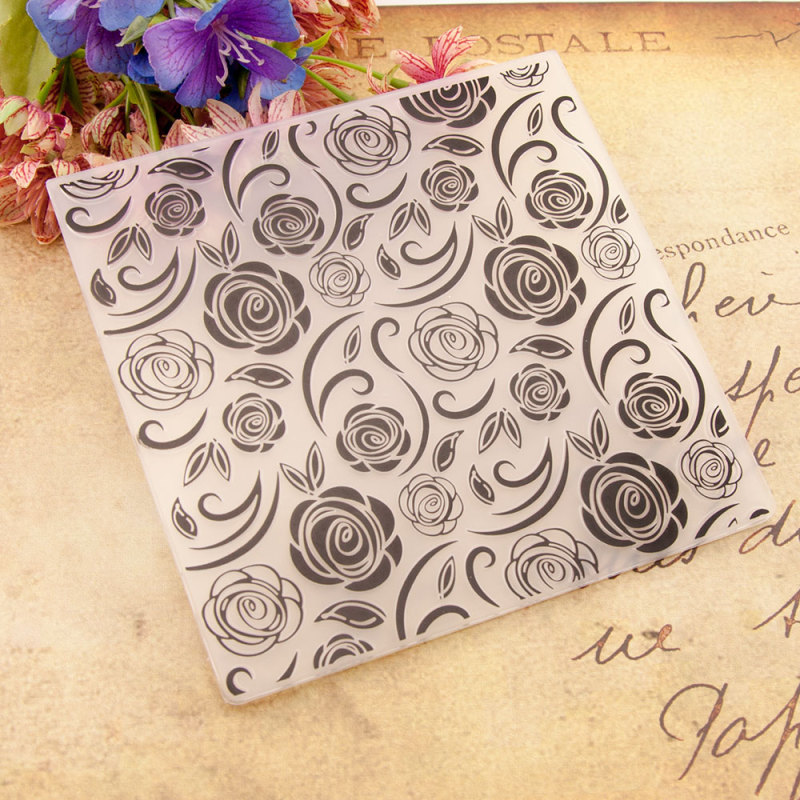 Rose Flower Plastic Embossing Folders Paper Cards Template Scrapbooking Craft Card Making DIY Photo Album Wedding Decor