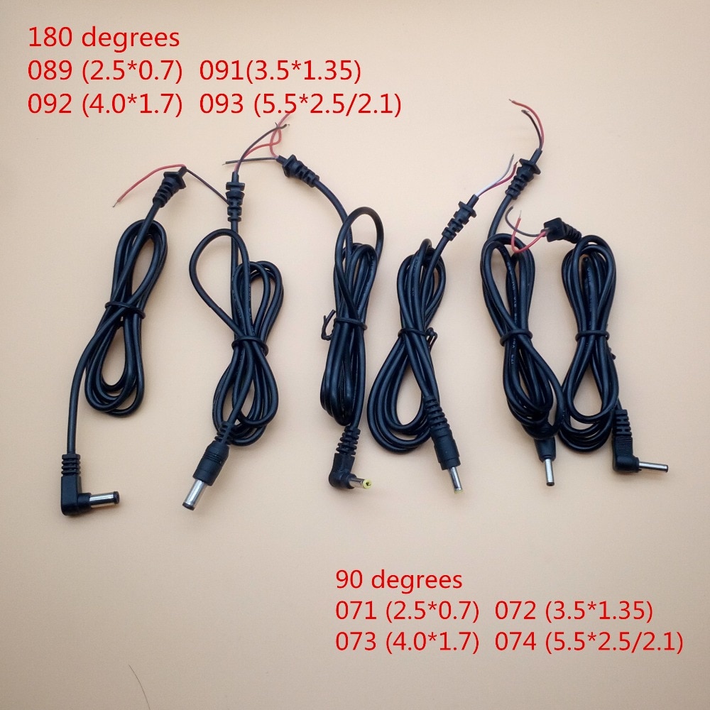 1 Stks Adapter Uitgang Netsnoer DC Stekker met 100 cm Kabel 5.5*2.5/2.1 4.0*1.7 3.5*1.35 2.5*0.7mm