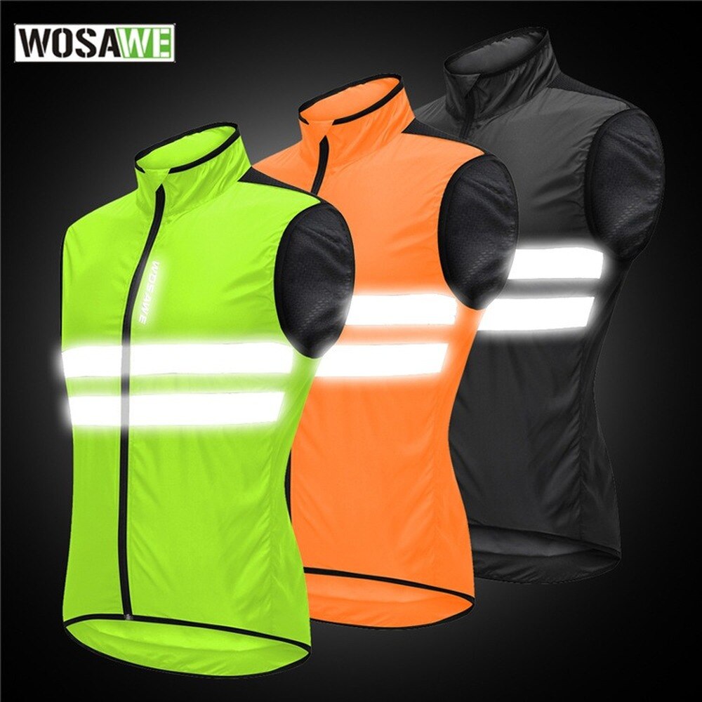 WOSAWE MTB Mountain Bike Riding Vest Cycling Wear Windproof Breathable Cycling Vest Sleeveless coat sports vest reflective
