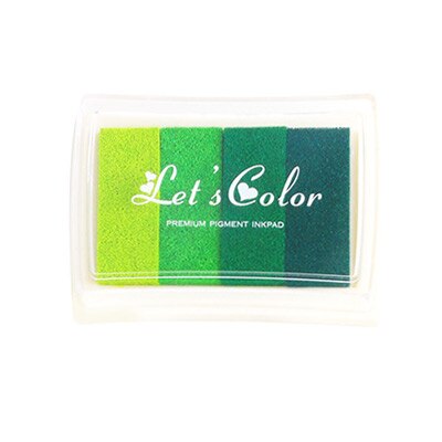 Craft ink pads voor stempels Febric Voedsel Papier 15pcs Rainbow Kleur Veiligheid Niet Giftig kinderen Vinger print Art Kids Gif: green-Gradient