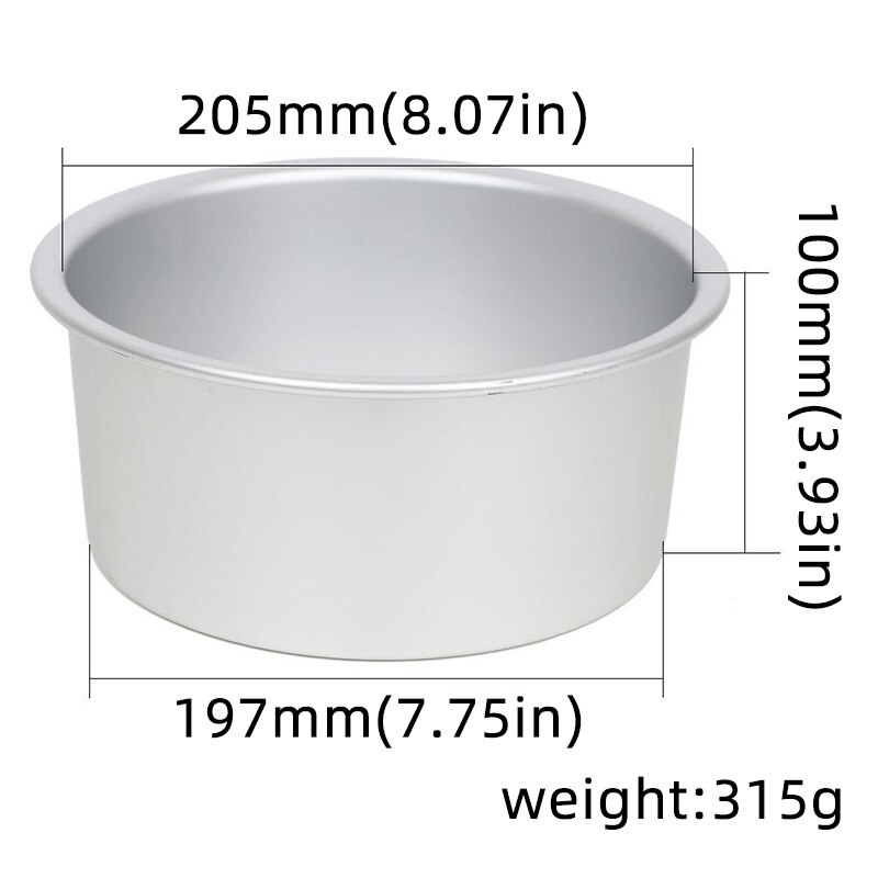 4/6/8 Inch Heightening Cake Mold luminum Round Cheese Mold Baking Pan Cake Template Baking Dish Bakeware Tool: 8 inch