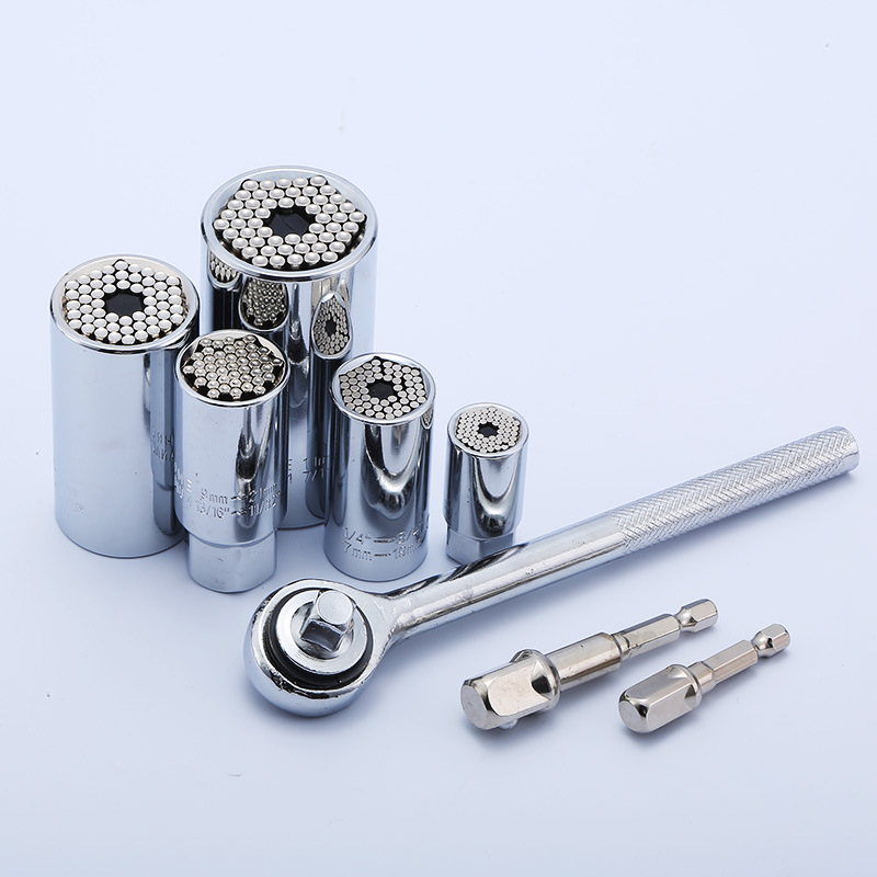 Universal Socket Wrench Sets 7-19mm 3/8 Power Drill Adapter Ratchet Wrench Household Socket Power Hand Tool Multi