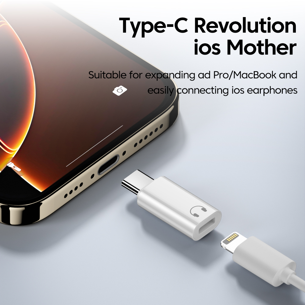 Elough Lightning auf Typ-C-Adapter für iPhone 15/16 iPad, kabelgebundenes Headset, iOS-Buchse auf USB-C-Stecker, Kopfhörer-Audio-Konverter AUX