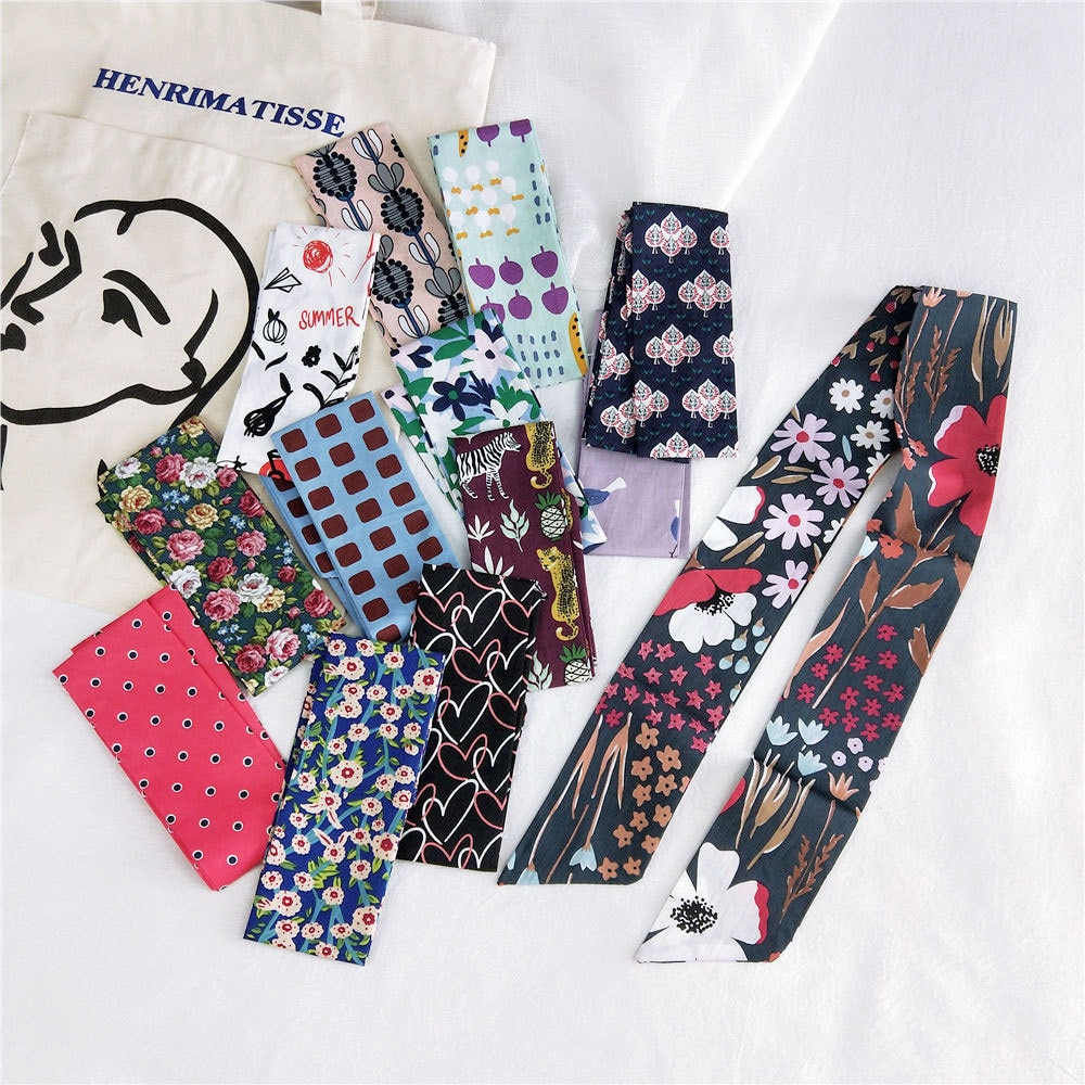été concepteur longue maigre Cheveux ruban bandes écharpe pour bords sac à main accessoires écharpes pour femmes Foulard Cheveux