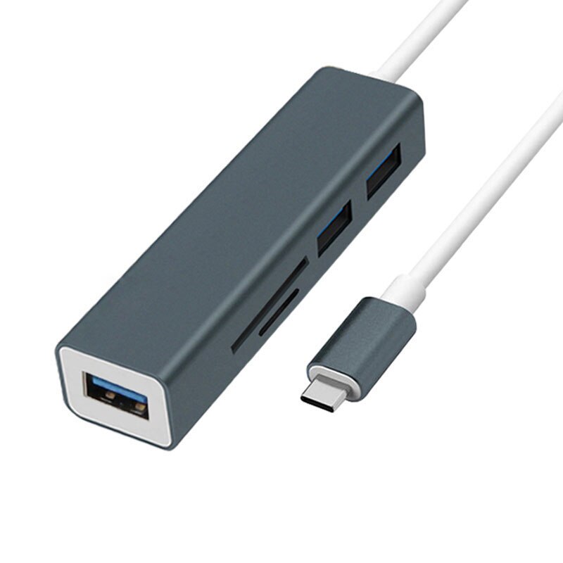 Marsea 5-em-1 usb c hub super velocidade thunderbolt 3 adaptador com tf sd leitor de cartão slot hub 3.0 para macbook pro/ar tipo-c: Gray