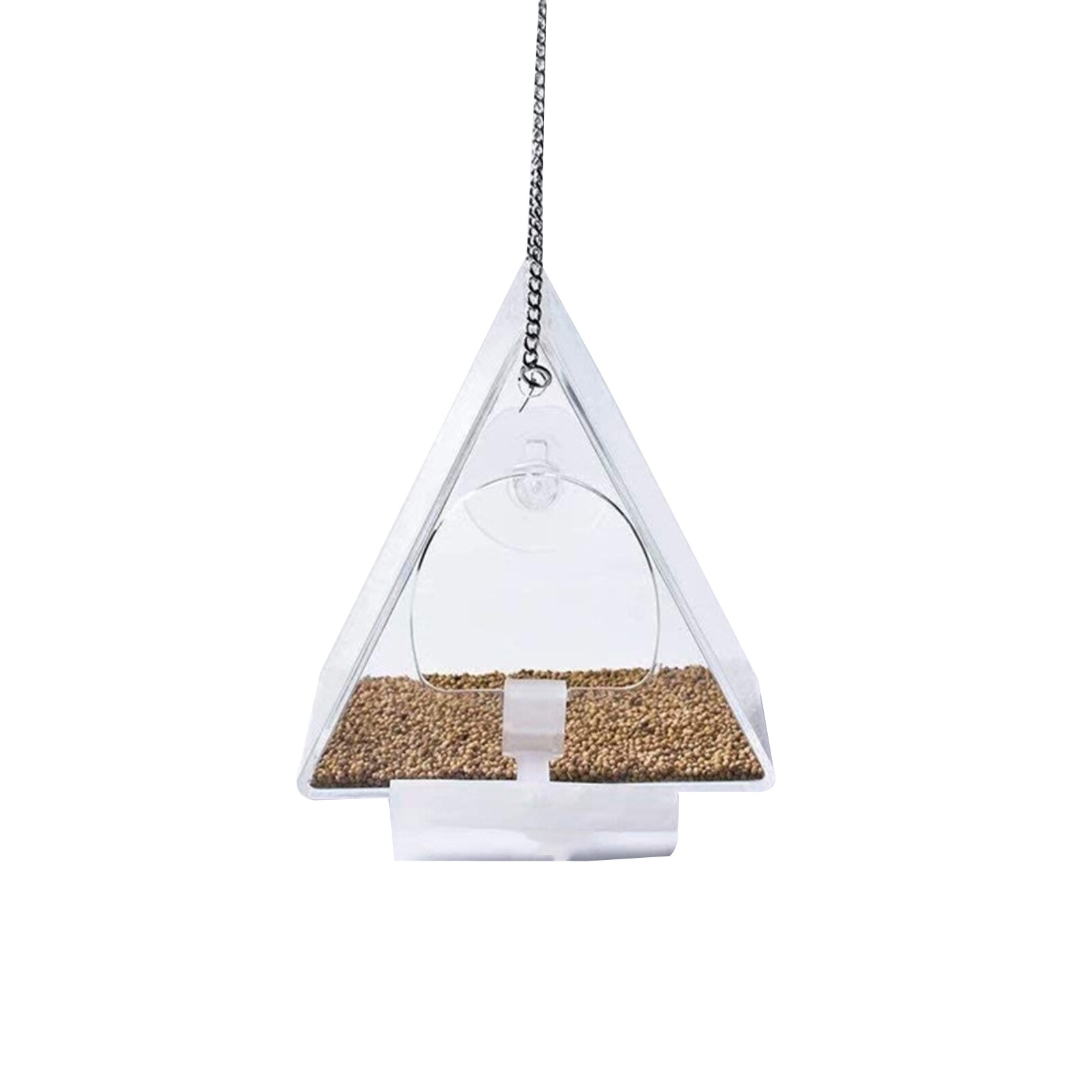 Bird Feeder Acrylic Transparent Window Viewing Bird Feeders Tray Birdhouse Pet Water Feeder Suction Cup Mount House Type Feeder: Default Title