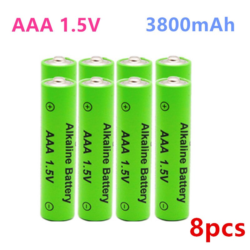 Figh-batería recargable de Ni-MH para juguetes, pilas recargables aa de 1,5 V, 3800mAh, NI MH AAA precargadas, micrófono de cámara y cargador: Negro