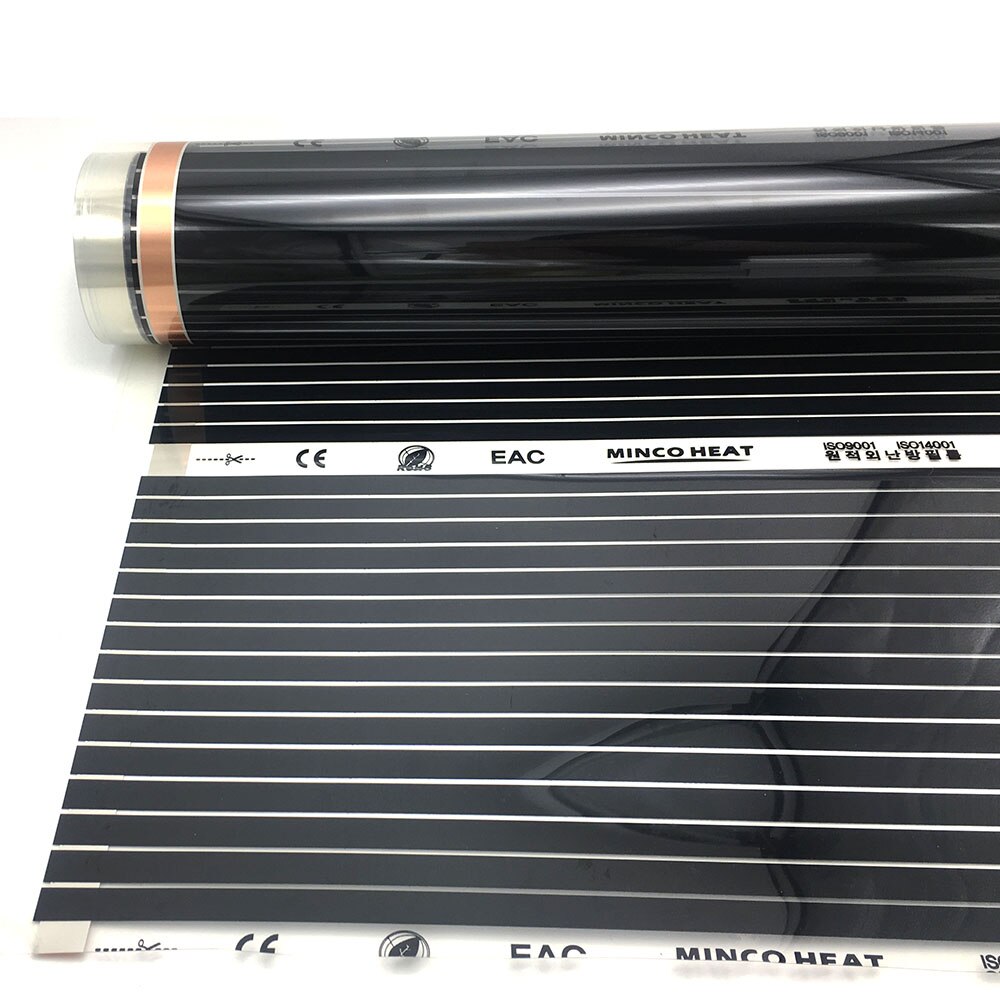 Various sizes MINCO HEAT AC220V Infrared Underfloor Heating Film 220w/m2 Warm Mat Electric Heater for Home Heating Element