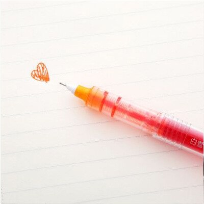 1 Pcs Gerade Flüssigkeit Nadel Typ Farbe Stift Wasser Gel Stifte Kunststoff Kugelschreiber Schule Schreibwaren: orange