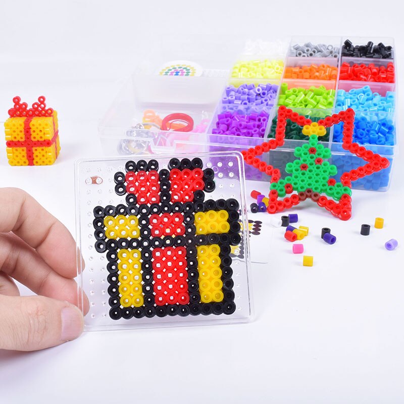 Jinletong 4080Pcs Perler Hama Kralen Set Voor Kinderen Zekering Ijzer Kralen 3D Puzzel Met Pegboards Strijken Papier Accessoire Zekering kralen Set