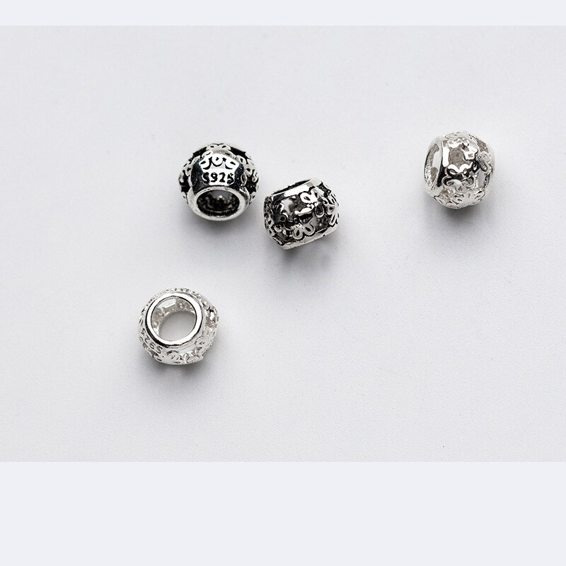 5Pcs 925 Sterling Zilver Spacer Charm Kralen Voor Diy Armband Maken Hollow Out Flower Losse Kralen Fijne Sieraden Accessoires