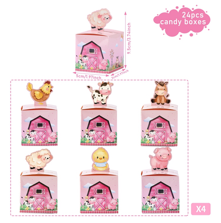 Roze Boerderijdieren Wegwerp Servies Boerderij Thema Verjaardagsfeestje Decor Kinderen 1e Verjaardag Meisje Feestartikelen Baby Shower