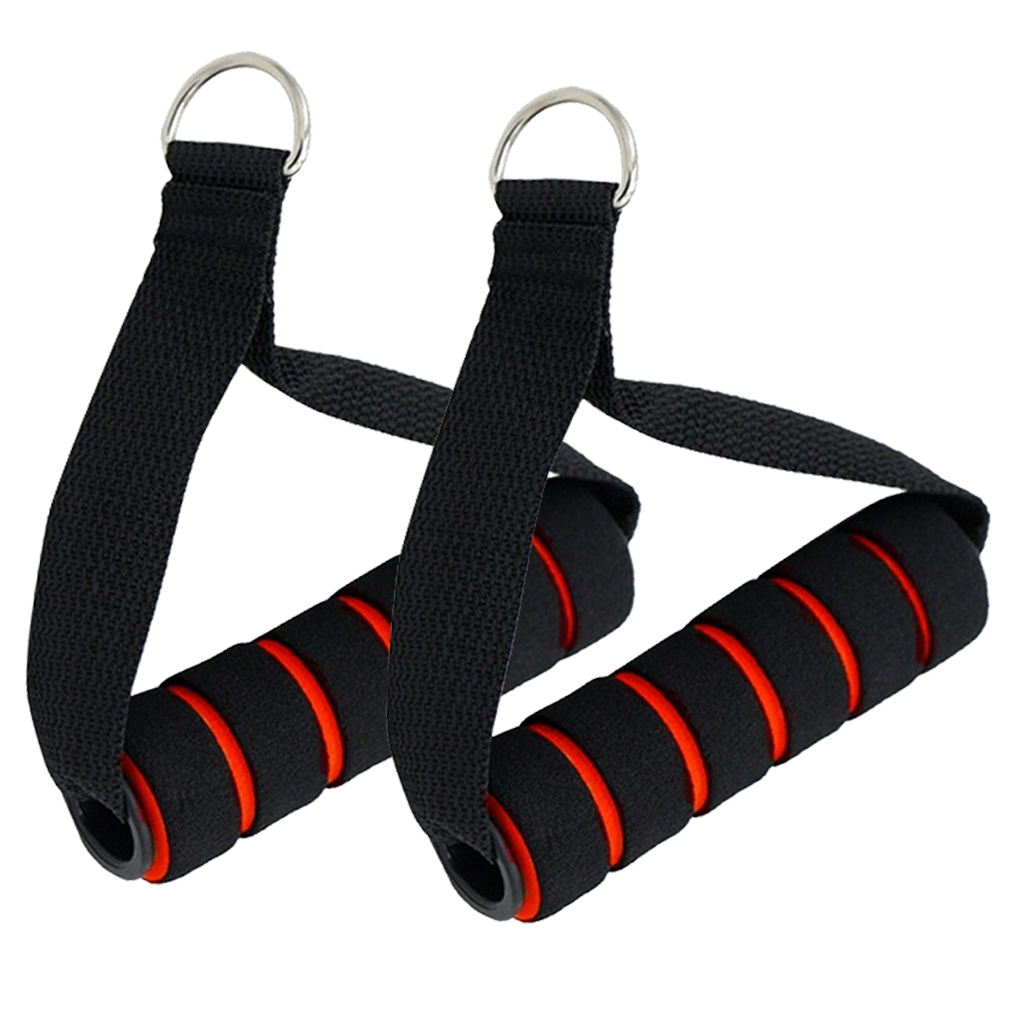 Premium Heavy Duty Oefening Weerstand Band Handgrepen Kabel Machine Bijlagen Weerstand Band Handvat Grips Band Stijgbeugel Handvat: black and red