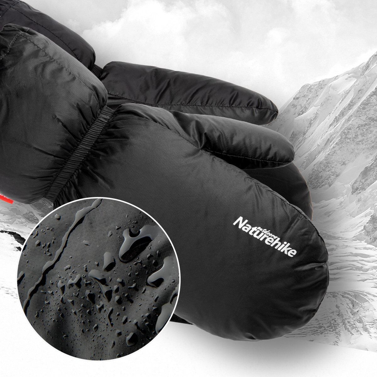 Naturehike White Goose Down Gloves Warm Portable Winter Sport Waterproof Camping Hiking Cycling Motorcycle Bicycle Ski Gloves