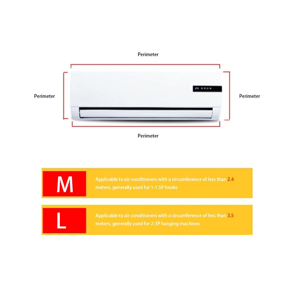 Zwarte airconditioner reinigingszak, stofhoes, hangende waterdichte beschermhoes, huishoudelijke schoonmaakstofhoes voor 1.5p 3p