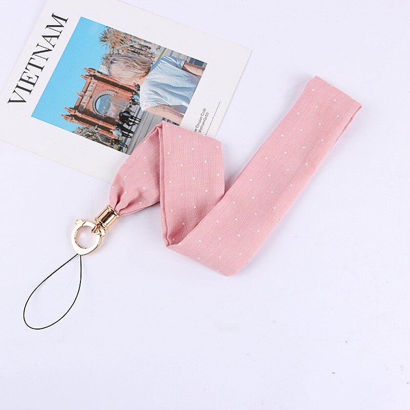 Mobile silk Lanyard neck strap for key card phone string kawaii wrist strap hand key cord necklace phone holder rope