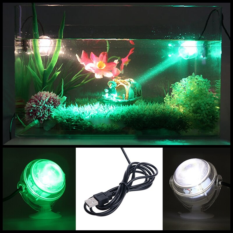 Aquarium Fish Tank Submersible LED Spotlight Lighting Underwater Lamp EU Plug