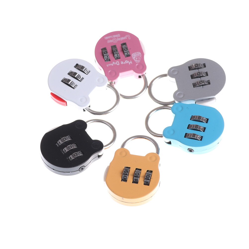 2pcs/lotRandom Color Cartoon Mini Digital Lock Mini Digital Password Padlock Luggage Gym Lock