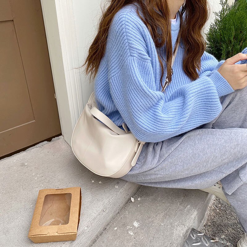 Frauen Schulter Crossbody Handtaschen Geldbörsen Weibliche Casual Vielseitige Sattel Taschen Soild Farbe Reisetaschen Für Damen Einfache Zipper