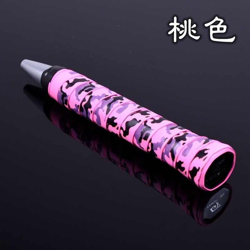10 pçs/lote Plana Camuflagem Impressão Badminton Sweatband Haste Mão Gel Anti-slip Acessórios Cinto de Enrolamento de Raquetes Overgrips Q1007CMD: pink