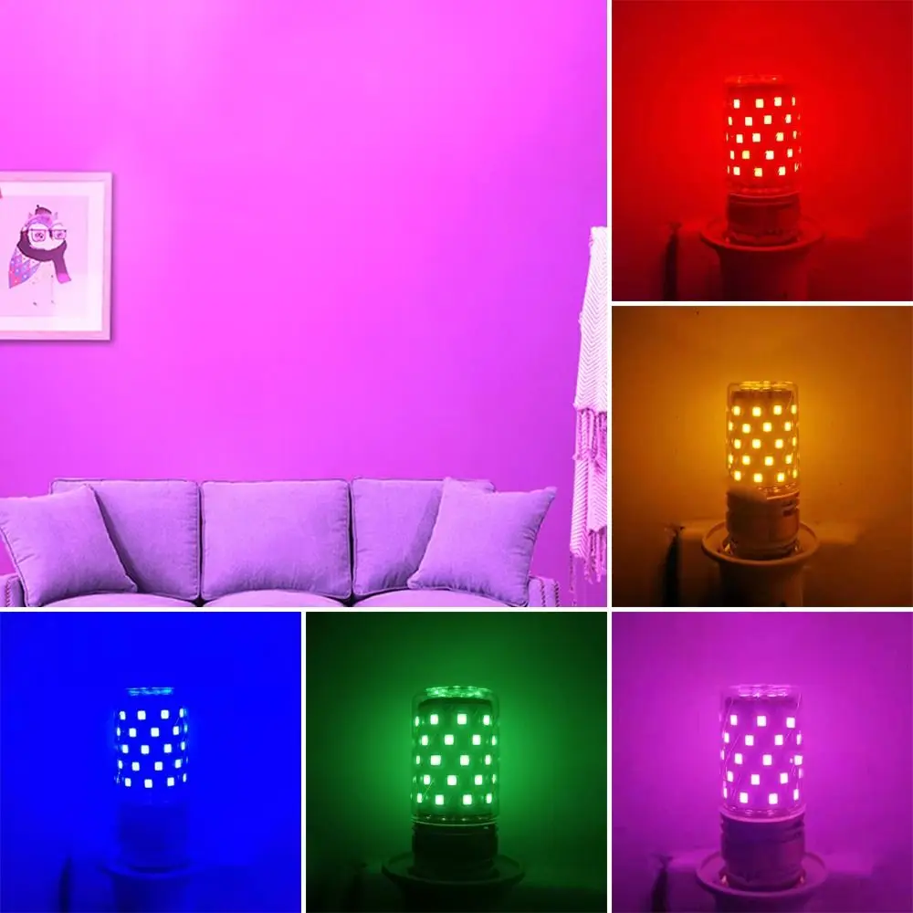 E14 E27 LED-Mais-Glühbirnen mit Schraubsockel, bunt, 85–265 V, bunte LED-Lampe, Aluminium, kein Flimmern, Maislampe, Heimdekoration