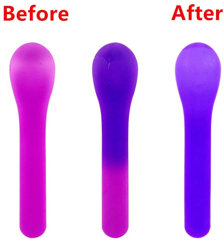 10/20/30Pcs Color Changing Plastic Ice Cream Spoons Changes Color When Cold Durable Reusable Colorful Plastic Dessert Spoons: Purple / 30pcs