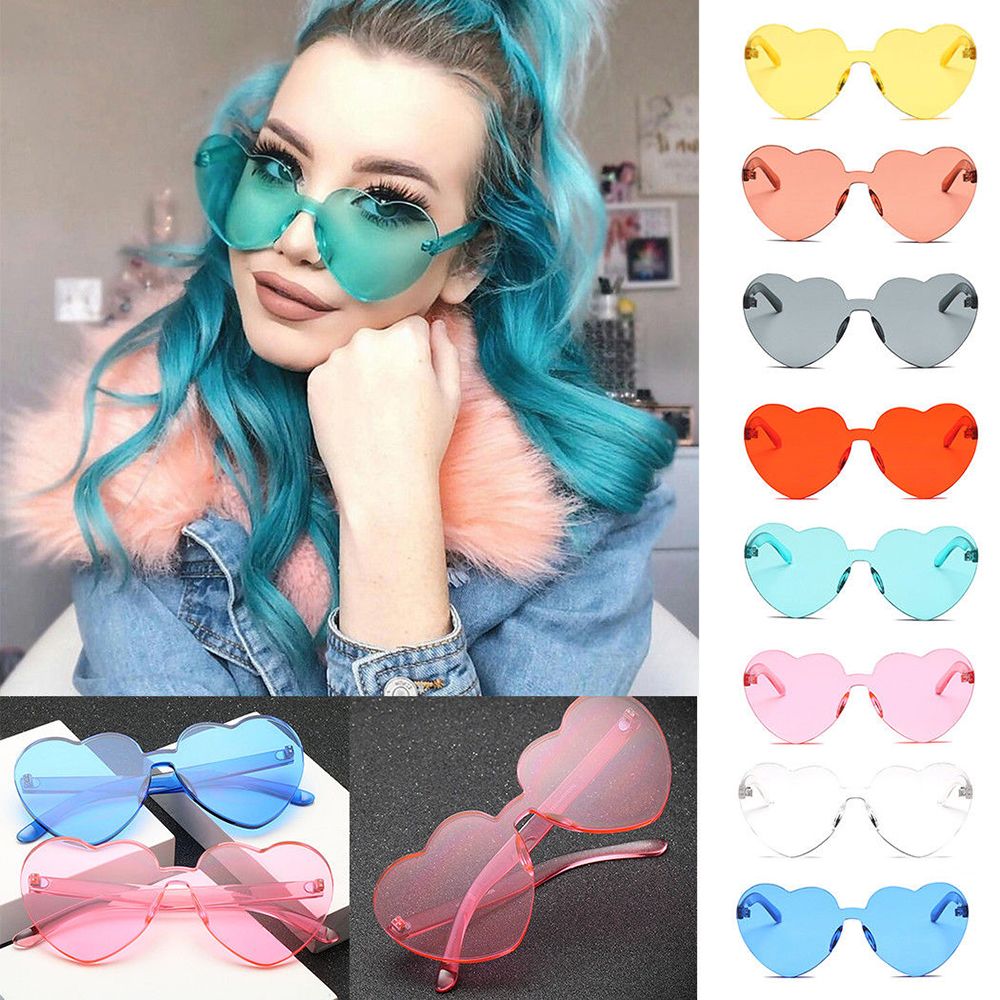 Pink Love Heart Shaped Sunglasses Retro Uv400 Women Glasses Vintage Female Cute Lolita Eyewear Girls Shades