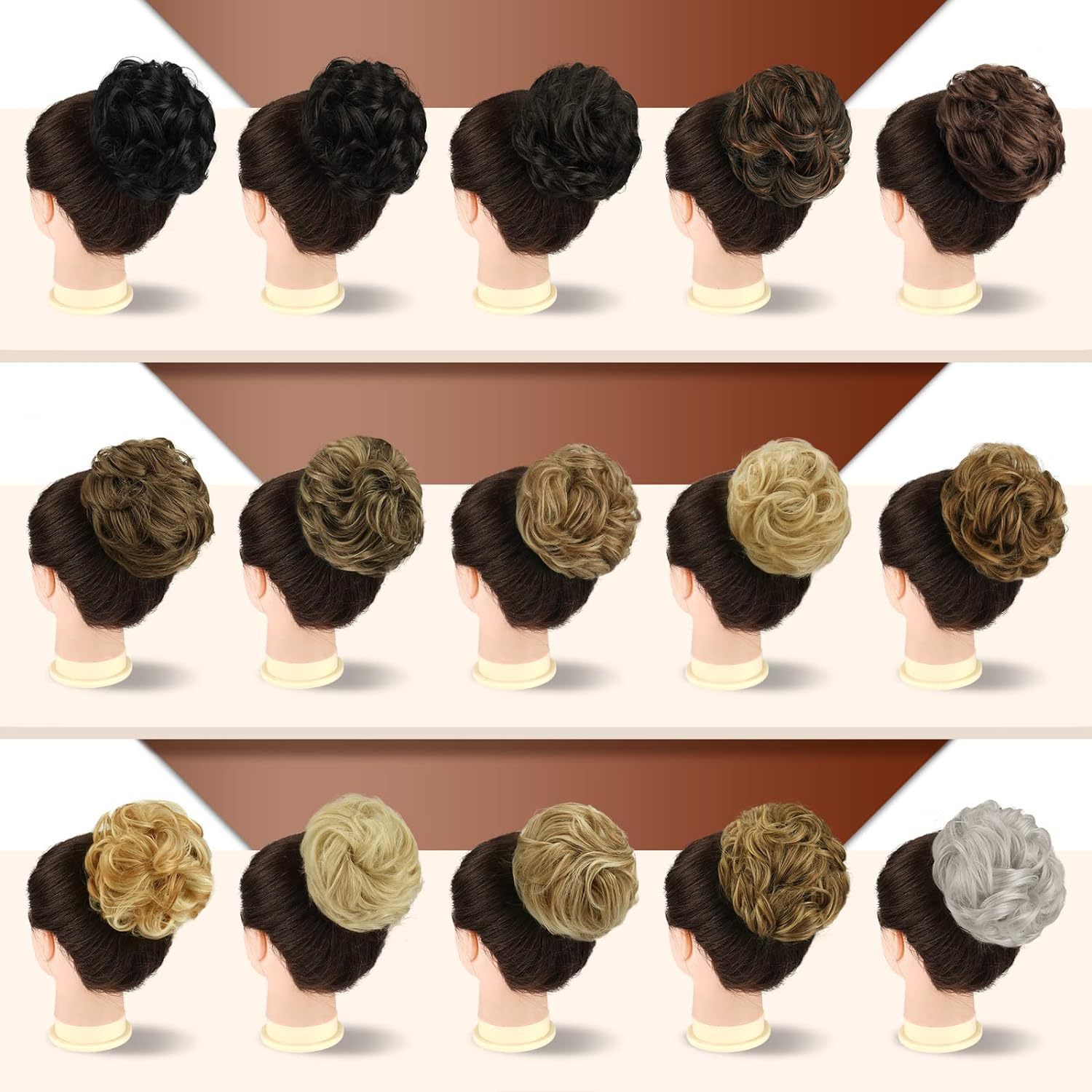 Pedaço de cabelo bagunçado para mulheres, penteado Updo penteado, ondulado encaracolado scrunchies, clipe na garra, chignon sintético, clip w