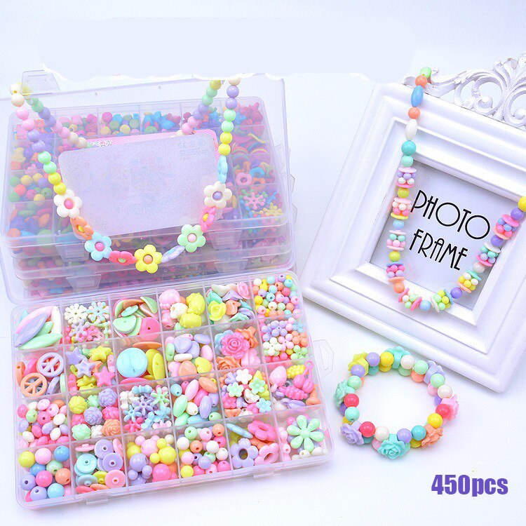 Kids DIY Bead Kit - Acrylic Plastic Spacer Charms - Necklace Bracelet Jewelry Making Toy for Girls 5-13 Years: 24 grid 1