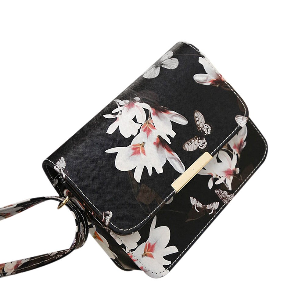 Bloemen lederen Schoudertas Satchel Handtas Retro Messenger Bag Beroemde Clutch Schoudertassen Bolsa Zak Zwart Wit #30