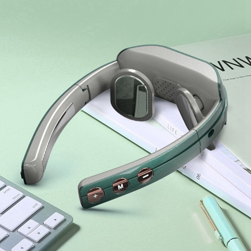 USB Cervical Spine Massager with Heating Function,Wireless Remote Control Folding Pulse Shoulder and Neck Massager