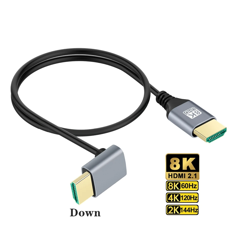 Cable Micro Mini HDMI a HDMI, compatible con ángulo de 90 grados, 8K, 5K, 2,1 V, para TV, PC, cámara Digital, tableta, Mini Cable Hdmi a Hdmi