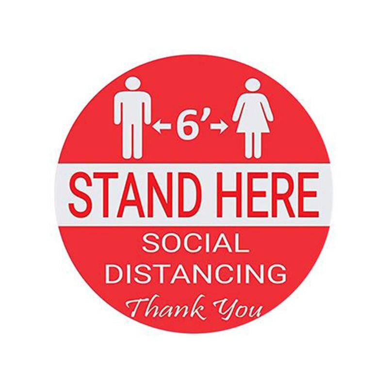 Sociale Afstand Wachten Hier Staan Hier Houden 6ft Afstand Marker Floor Sticker Voor Sociale Afstand