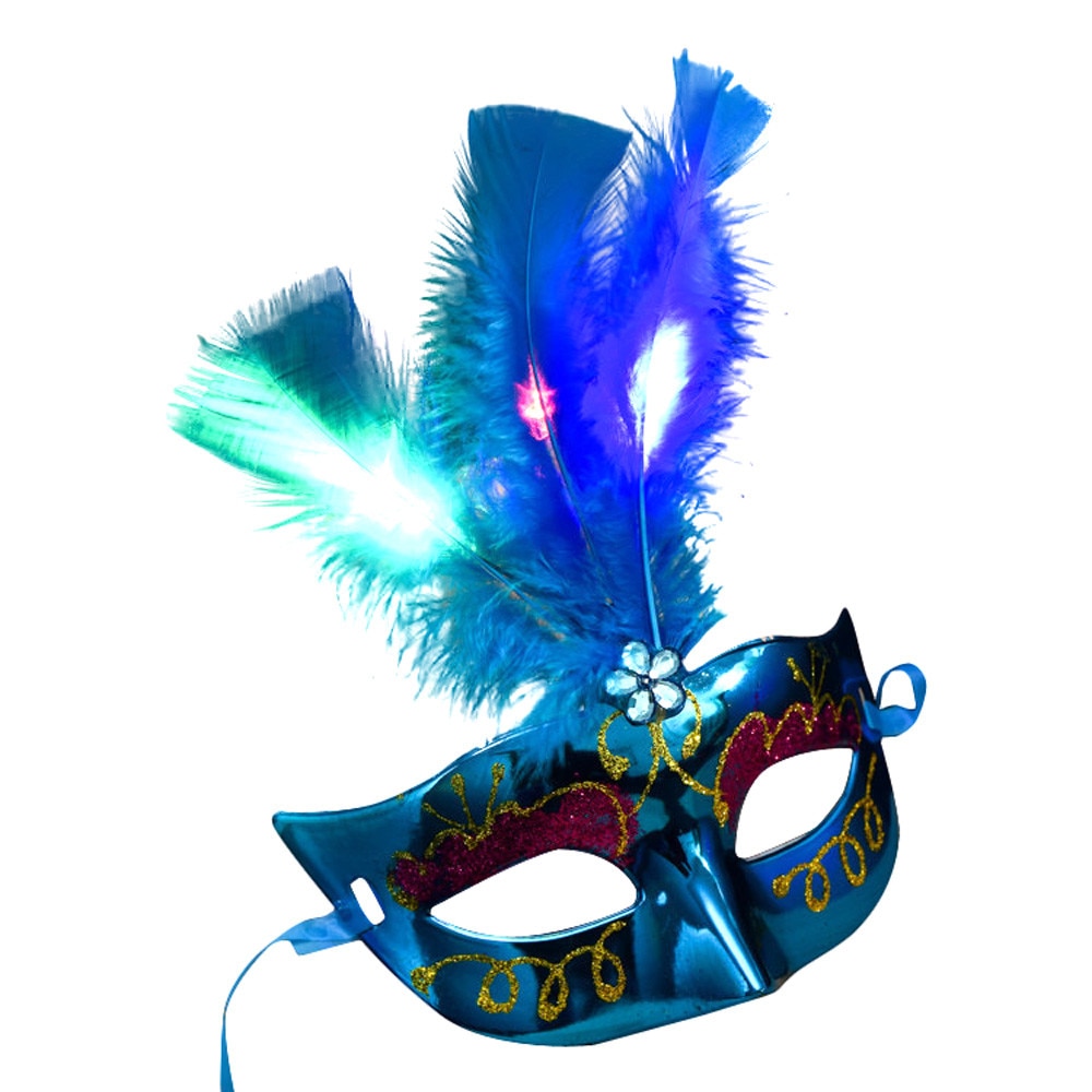 Vrouwen Venetiaanse LED Masker Maskerade Fancy Dress Party Prinses Veer Maskers 1A6