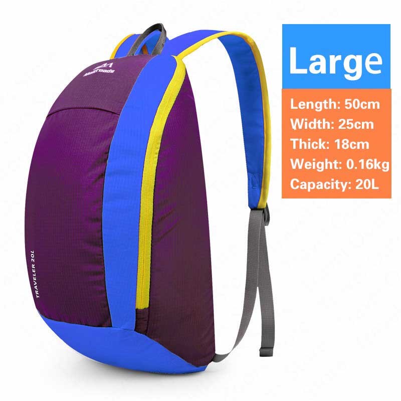 Maleroads Hiking Backpacks Travel Unisex Folding Backpack Lightweight 10L 20L Waterproof Outdoor Travel Backpack Hiking Camping: Dark Purple-20L