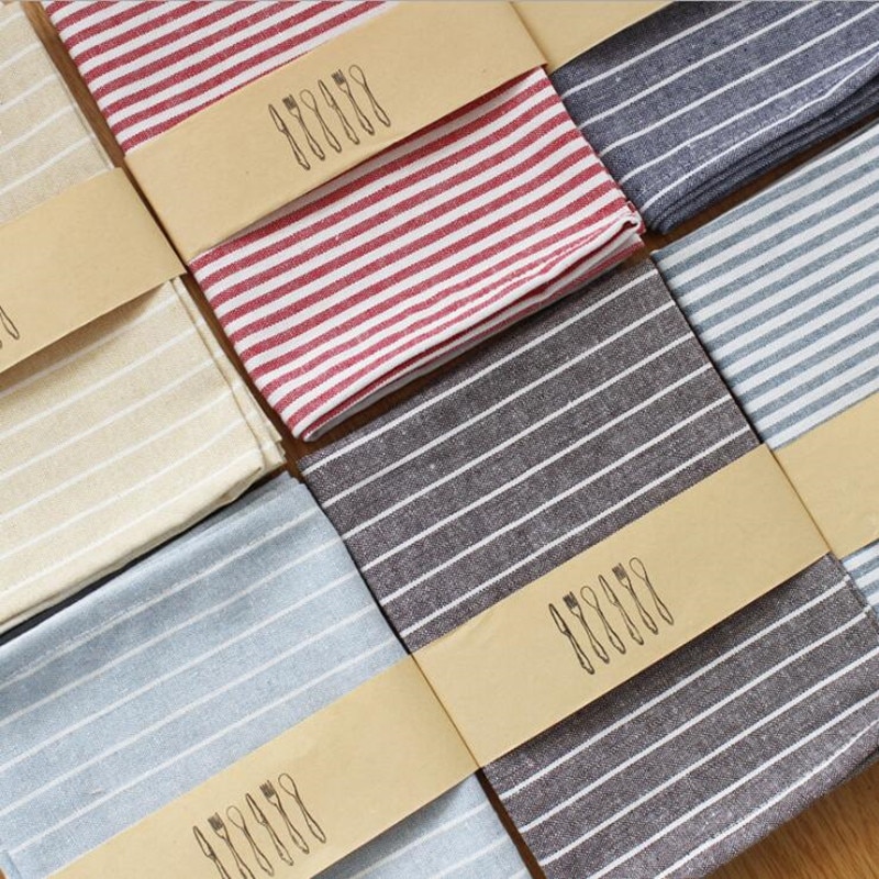 Japanse stijl katoenen linnen polyester placemats vierkante stoffen gestreepte servetten handdoeken eettafel bord mat onderzetters 1pc