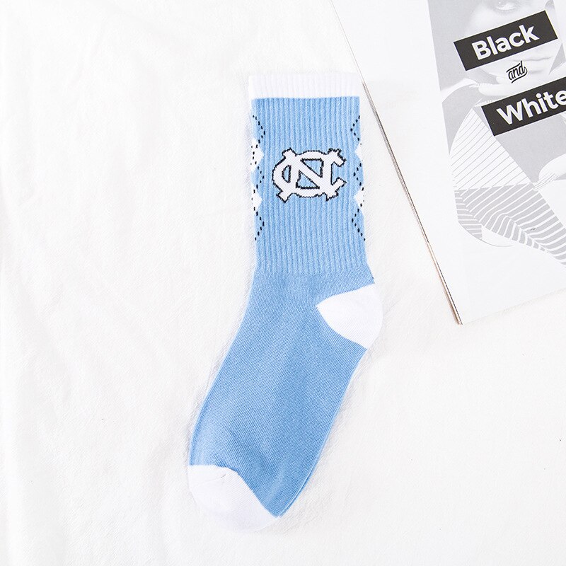 Mode Harajuku Bliksem Sokken Cartoon Grappig Hip Hop Skateboard Sok Unisex Straat Katoen Sport Sok Casual Crew Koppels Soxs: aj3 blue