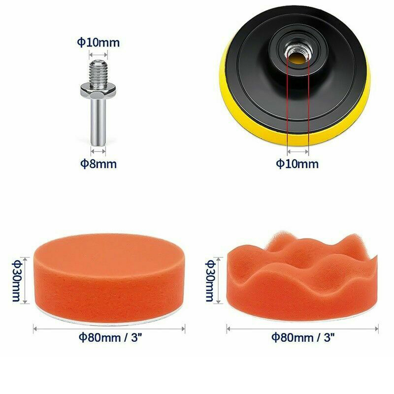 22pcs 3Inch Polishing Waxing Pads For Pneumatic Electric Polishing Machines Car Polisher Detail Polishing